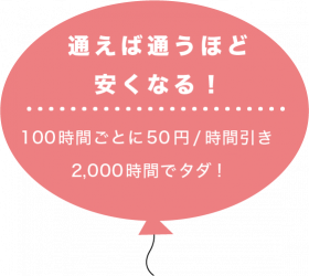 通えば通うほど安くなる